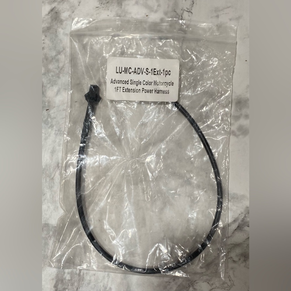 Advanced Single Color Motorcycle 1ft Extension Power Harness LU-MC-ADV-S-1Ext-1p